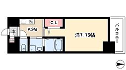 ArtizA東別院 1Kの間取図画像