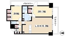 プライムメゾン高見 2LDKの間取図画像