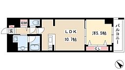 グランルクレ新栄イースト 1LDKの間取図画像