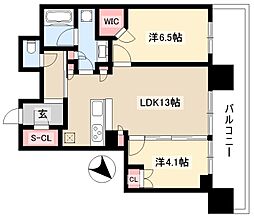 NAGOYAtheTOWER 2LDKの間取図画像