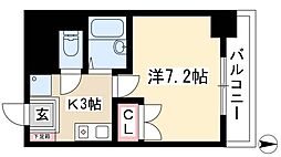 ヒルズ千種 1Kの間取図画像