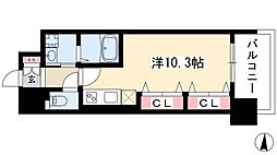 リベルタカリーノ ワンルームの間取図画像