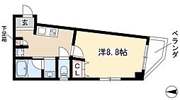 アールズコート新瑞橋駅前 1Kの間取図画像