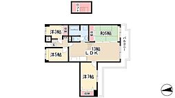 アーバンドエル杁中 4LDKの間取図画像