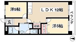 グリンシティ瑞穂 2LDKの間取図画像