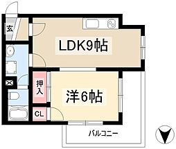 中京第3ビル 1LDKの間取図画像