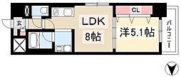 パークゲート栄白川 1LDKの間取図画像