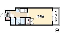 ドエル植田西 1Kの間取図画像