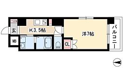 カーサトダ 1Kの間取図画像