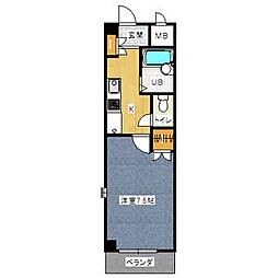 アネックスフジヤ2 1Kの間取図画像