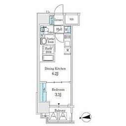 PONANT鶴舞公園 1DKの間取図画像