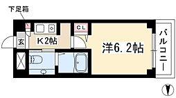 八事ガーデンヒルズ西館 1Kの間取図画像