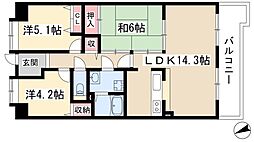 アーバンドエル八事石坂 3LDKの間取図画像