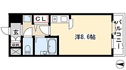 桜山アネックス ワンルームの間取図画像