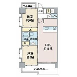 Hill Palace IKAI 7階2LDKの間取り