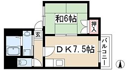 リビエールダンケ 1DKの間取図画像