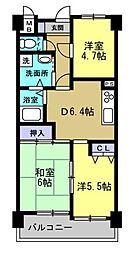 シャルマンフジ岩出 3DKの間取図画像