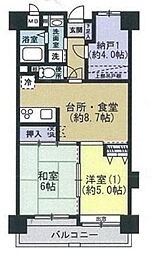 シャルマンフジ岩出 3DKの間取図画像