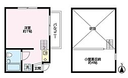 ガーデンハウスC 1Kの間取図画像