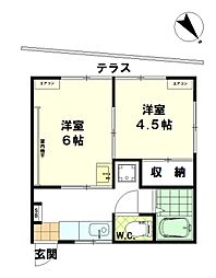 レジデンス成増 1階2Kの間取り