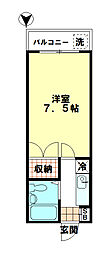 コーポ榎本 1階1Kの間取り