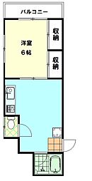 パオン荘 2A 2階1DKの間取り