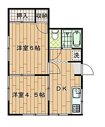 アルビオン・レザール 2DKの間取図画像