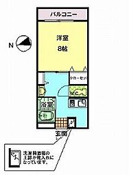 エントピア（6） 1階1Kの間取り
