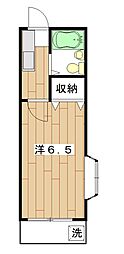 クレスト清水町 1Kの間取図画像