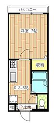 壱番館 1Kの間取図画像