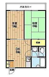 しなのハウス 2DKの間取図画像