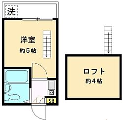 スウィートホーム前野町 1階1Kの間取り