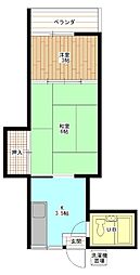 コーポ川島 2階2Kの間取り