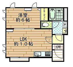 サシェイ平和台 1階1LDKの間取り