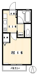 ドリーム八雲 1Kの間取図画像