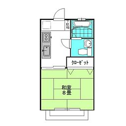マリンブリーズ・Ｊｒ1ｓｔ 2階1Kの間取り