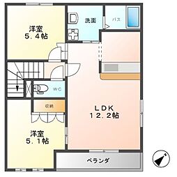 ＳＫＹ　ＬＡＲＫ 2階2LDKの間取り