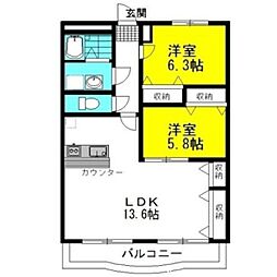間取図画像 2LDK