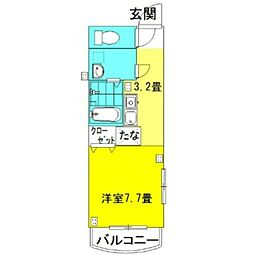 ミルキーウェイ3rd ワンルームの間取図画像