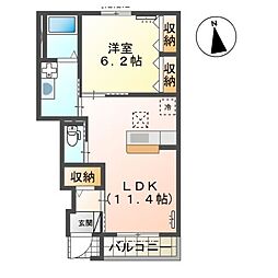 FK1 1LDKの間取図画像
