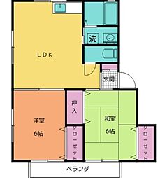 メゾンドグレースパート2 2LDKの間取図画像