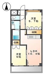 ディアベルジュ 2LDKの間取図画像