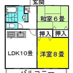 グランシャリオ4番館 2LDKの間取図画像