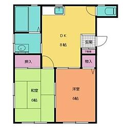 コーポアユミ 2DKの間取図画像