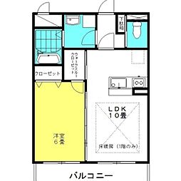ラフェリアーナ・木崎1 1LDKの間取図画像