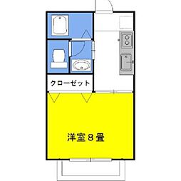 グラシアスメルシー 1Kの間取図画像