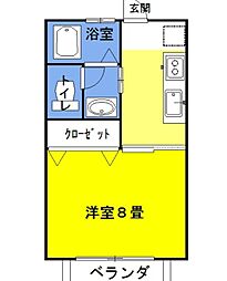 ラ・フォンテ・チャオ5th 1Kの間取図画像