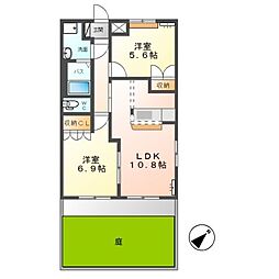 アシューレA 2LDKの間取図画像