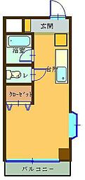 メゾンラベンダー13 ワンルームの間取図画像