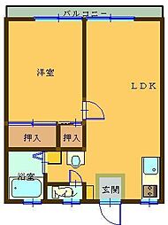 ボナール深谷 1LDKの間取図画像